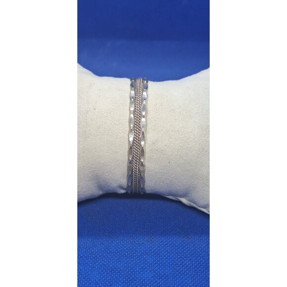 Native Navajo Dine Sterling Silver 925 Twist Cuff Bracelet- Vintage- Beautiful! - Picture 2 of 7